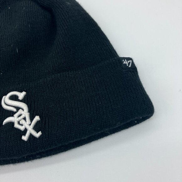 BLACK WHITE SOX BEANIE - Picture 2 of 2
